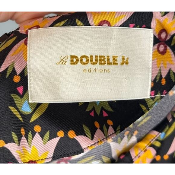 LA DOUBLEJ Sz S Small Mini Swing Dress Silk Short Sleeve Bacetto - Picture 3 of 12